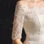 Élégant Ivoire Jardin / Extérieur Robe De Mariée 2019 Gaine / Ajustement De l'épaule 1/2 Manches Dos Nu Ceinture Appliques En Dentelle Train De Balayage Volants