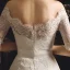 Élégant Ivoire Jardin / Extérieur Robe De Mariée 2019 Gaine / Ajustement De l'épaule 1/2 Manches Dos Nu Ceinture Appliques En Dentelle Train De Balayage Volants