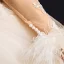 Illusion Champagne Genomskinliga Bröllopsklänningar 2019 Prinsessa Fyrkantig Ringning Långärmad Fjäder Halterneck Appliqués Spets Pierced Beading Domstol Tåg