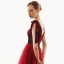 Elegant Burgundy Suede Evening Dresses  2019 A-Line / Princess See-through Deep V-Neck Sleeveless Beading Sash Floor-Length / Long Ruffle Backless Formal Dresses