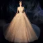Luxe Scintillantes Ivoire Robe De Mariée 2019 Robe Boule De l'épaule Manches Courtes Dos Nu Glitter Paillettes Cathedral Train Volants