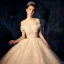 Luxe Scintillantes Ivoire Robe De Mariée 2019 Robe Boule De l'épaule Manches Courtes Dos Nu Glitter Paillettes Cathedral Train Volants