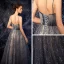 Ciel étoilé Bleu Marine Daim Robe De Soirée 2019 Princesse Bretelles Spaghetti Sans Manches Glitter Tulle Longue Volants Dos Nu Robe De Ceremonie