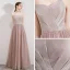 Elegant Pearl Pink Evening Dresses  2019 A-Line / Princess Strapless Sleeveless Glitter Tulle Floor-Length / Long Ruffle Backless Formal Dresses