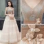 Élégant Champagne Robe De Bal 2019 Empire V-Cou Sans Manches Ceinture Appliques En Dentelle Train De Balayage Volants Dos Nu Robe De Ceremonie