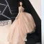 Chic Champagne Robe De Soirée 2019 Princesse V-Cou Sans Manches Ceinture Tachetée Tulle Train De Balayage Volants Dos Nu Robe De Ceremonie