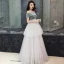 Chic / Belle Ivoire Robe De Soirée 2019 Empire De l'épaule Sans Manches Longue Volants Dos Nu Robe De Ceremonie