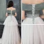 Chic / Belle Ivoire Robe De Soirée 2019 Empire De l'épaule Sans Manches Longue Volants Dos Nu Robe De Ceremonie
