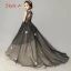 Elegant Black Flower Girl Dresses 2019 A-Line / Princess Scoop Neck Sleeveless Appliques Lace Pearl Court Train Ruffle Backless Wedding Party Dresses