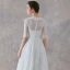 Vintage / Retro Ivory Lace Outdoor / Garden Wedding Dresses 2019 A-Line / Princess High Neck 1/2 Sleeves Ankle Length Ruffle