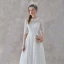 Vintage / Retro Ivory Lace Outdoor / Garden Wedding Dresses 2019 A-Line / Princess High Neck 1/2 Sleeves Ankle Length Ruffle