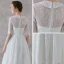Vintage / Retro Ivory Lace Outdoor / Garden Wedding Dresses 2019 A-Line / Princess High Neck 1/2 Sleeves Ankle Length Ruffle