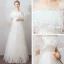 Abordable Ivoire Jardin / Extérieur Robe De Mariée 2019 Princesse De l'épaule Manches Courtes Dos Nu Étoile Appliques En Dentelle Longue Volants