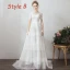 Erschwinglich Ivory / Creme Organza Garten / Im Freien Brautkleider / Hochzeitskleider 2019 Empire Eckiger Ausschnitt Kurze Ärmel 3/4 Ärmel Rückenfreies Applikationen Spitze Sweep / Pinsel Zug Rüschen