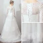 Erschwinglich Ivory / Creme Organza Garten / Im Freien Brautkleider / Hochzeitskleider 2019 Empire Eckiger Ausschnitt Kurze Ärmel 3/4 Ärmel Rückenfreies Applikationen Spitze Sweep / Pinsel Zug Rüschen