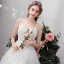 Affordable Ivory Beach Wedding Dresses 2019 A-Line / Princess Spaghetti Straps Sleeveless Backless Floor-Length / Long Ruffle