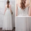 Affordable Ivory Beach Wedding Dresses 2019 A-Line / Princess Spaghetti Straps Sleeveless Backless Floor-Length / Long Ruffle
