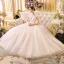 Chic / Beautiful Ivory See-through Outdoor / Garden Wedding Dresses 2019 A-Line / Princess Scoop Neck Sleeveless Backless Appliques Flower Beading Glitter Tulle Floor-Length / Long