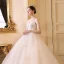 Chic / Beautiful Ivory See-through Outdoor / Garden Wedding Dresses 2019 A-Line / Princess Scoop Neck Sleeveless Backless Appliques Flower Beading Glitter Tulle Floor-Length / Long