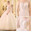 Chic / Beautiful Ivory See-through Outdoor / Garden Wedding Dresses 2019 A-Line / Princess Scoop Neck Sleeveless Backless Appliques Flower Beading Glitter Tulle Floor-Length / Long