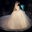 Elegant Champagne Brudekjoler 2019 Ballkjole Kjæreste Uten Ermer Ryggløse Beading Perle Appliques Blonder Glitter Tyll Cathedral Train Buste