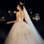 Elegant Champagne Brudekjoler 2019 Ballkjole Kjæreste Uten Ermer Ryggløse Beading Perle Appliques Blonder Glitter Tyll Cathedral Train Buste