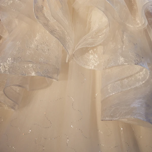 Elegant Elfenben Brudekjoler 2019 Ballkjole Kjæreste Uten Ermer Ryggløse Appliques Blonder Glitter Tyll Cathedral Train Buste