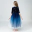Ciel étoilé Bleu Marine Robe Ceremonie Fille 2019 Princesse Encolure Dégagée 1/2 Manches Glitter Paillettes Longueur Cheville Volants Robe Pour Mariage