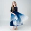 Ciel étoilé Bleu Marine Robe Ceremonie Fille 2019 Princesse Encolure Dégagée 1/2 Manches Glitter Paillettes Longueur Cheville Volants Robe Pour Mariage