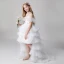 Classy Ivory See-through Flower Girl Dresses 2019 A-Line / Princess High Neck Short Sleeve Butterfly Appliques Lace Rhinestone Beading Asymmetrical Cascading Ruffles Wedding Party Dresses