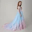 Meilleur Bleu Transparentes Robe Ceremonie Fille 2019 Princesse Encolure Dégagée Manches Courtes Perle Rose Appliques En Dentelle Tribunal Train Volants Dos Nu Robe Pour Mariage