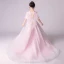 Elegant Blushing Pink See-through Flower Girl Dresses 2019 A-Line / Princess Scoop Neck 1/2 Sleeves Butterfly Appliques Lace Pearl Floor-Length / Long Ruffle Backless Wedding Party Dresses