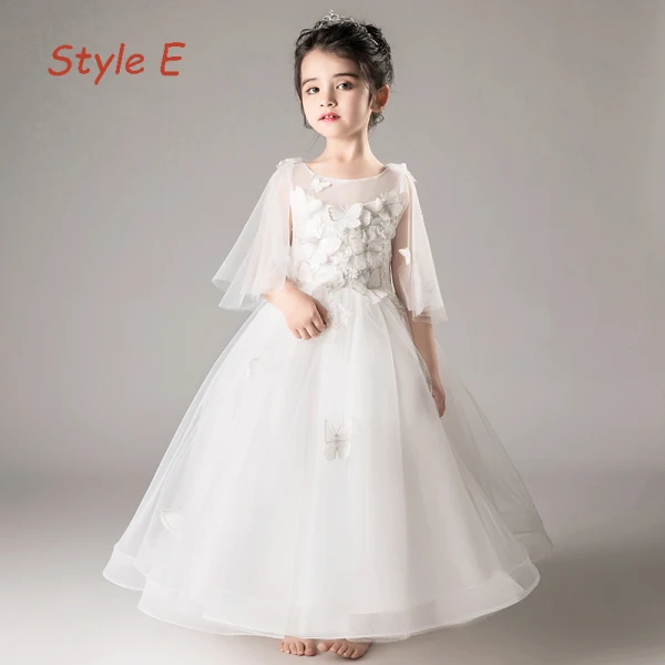Elegant Blushing Pink See-through Flower Girl Dresses 2019 A-Line / Princess Scoop Neck 1/2 Sleeves Butterfly Appliques Lace Pearl Floor-Length / Long Ruffle Backless Wedding Party Dresses