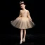 Bling Bling Champagne Flower Girl Dresses 2019 Ball Gown V-Neck Puffy Long Sleeve Glitter Sequins Short Ruffle Backless Wedding Party Dresses