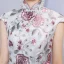 Chinese style Grey Evening Dresses  2019 A-Line / Princess High Neck Cap Sleeves Embroidered Flower Rhinestone Ankle Length Ruffle Formal Dresses