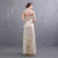 Abordable Doré Transparentes Robe De Soirée 2019 Princesse Encolure Dégagée Sans Manches Ceinture Glitter Paillettes Longue Volants Dos Nu Robe De Ceremonie