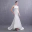 Abordable Ivoire Satin Robe De Mariée 2019 Trompette / Sirène Encolure Dégagée Sans Manches Dos Nu Appliques En Dentelle Perlage Perle Train De Balayage