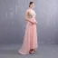 Sexy Perle Rose Robe De Soirée 2019 Princesse Col v profond Sans Manches Appliques En Dentelle Faux Diamant Fendue devant Train De Balayage Volants Dos Nu Robe De Ceremonie