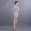 Luxury / Gorgeous Grey Party Dresses 2019 High Neck Sleeveless Beading Pearl Sequins Short Backless Formal Dresses