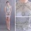 Luxury / Gorgeous Grey Party Dresses 2019 High Neck Sleeveless Beading Pearl Sequins Short Backless Formal Dresses