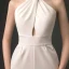 Modern / Fashion Ivory Jumpsuit 2019 Halter Sleeveless Ankle Length Backless Evening Dresses