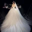 Modest / Simple Champagne Organza Corset Wedding Dresses 2019 Ball Gown Strapless Sleeveless Backless Cathedral Train Ruffle