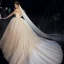 Modest / Simple Champagne Organza Corset Wedding Dresses 2019 Ball Gown Strapless Sleeveless Backless Cathedral Train Ruffle