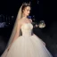 Modest / Simple Champagne Organza Corset Wedding Dresses 2019 Ball Gown Strapless Sleeveless Backless Cathedral Train Ruffle