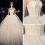 Modest / Simple Champagne Organza Corset Wedding Dresses 2019 Ball Gown Strapless Sleeveless Backless Cathedral Train Ruffle