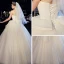 Bäst Champagne Organza Bröllopsklänningar 2019 Prinsessa Axelbandslös Ärmlös Halterneck Långa Ruffle