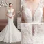 Classy Ivory See-through Wedding Dresses 2019 Trumpet / Mermaid Scoop Neck Sleeveless Appliques Lace Beading Pearl Court Train Ruffle