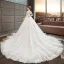 Style Chinois Ivoire Transparentes Robe De Mariée 2019 Princesse Col Haut 3/4 Manches Dos Nu Appliques En Dentelle Perlage Chapel Train Volants