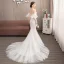 Affordable Champagne Outdoor / Garden Wedding Dresses 2019 Trumpet / Mermaid Spaghetti Straps Short Sleeve Backless Appliques Lace Court Train Ruffle