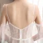 Affordable Champagne Outdoor / Garden Wedding Dresses 2019 Trumpet / Mermaid Spaghetti Straps Short Sleeve Backless Appliques Lace Court Train Ruffle